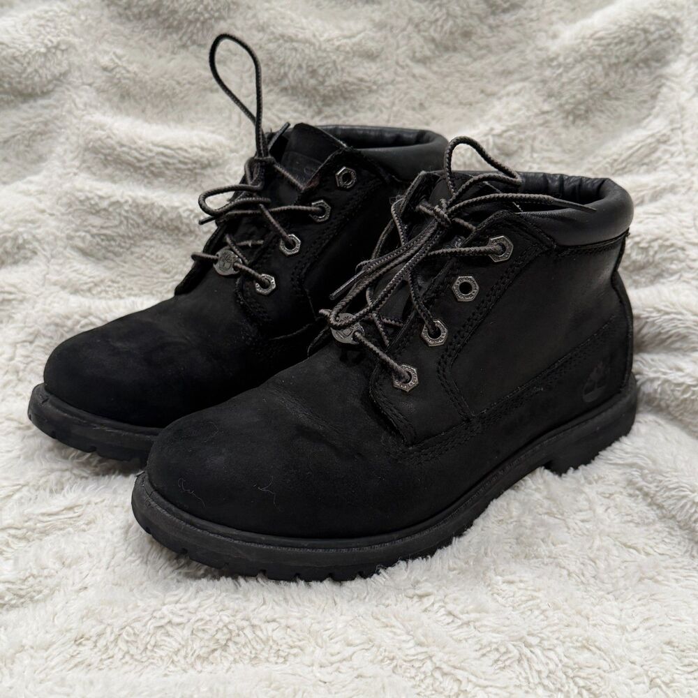 Timberland Nellie Waterproof Chukka Boots Women’s 6.5 Black Nubuck 23398